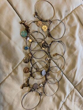 13 Alex and Ani Style Stackable Charm Bracelets - Mixed Metal